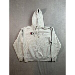 Champion Hoodie Mens Large Gray Signature Spell Out Pullover Sweatshirt